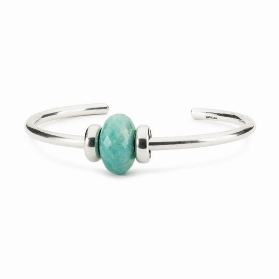 Trollbeads Amazonite Silver Bangle, XS Cuff Bracelet for Women