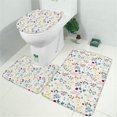 thumbnail image 2 of Pioneer Flower Floral Print Pattern Bathroom Rugs Sets 3 Piece,Toilet Cover Set,Absorbent Non Slip Bathroom Mats Sets with U-Shaped Contour Rug Toilet Rug Set, 2 of 5