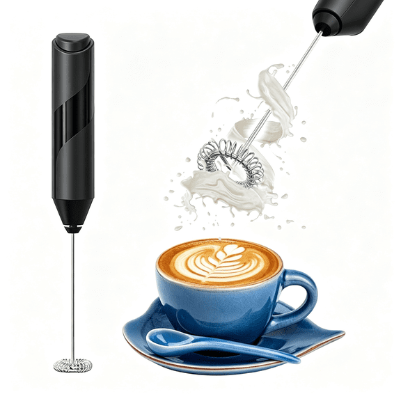 NORIZF Milk Frother Handheld Battery Operated for Kitchen Coffee Bar-Coffee Maker Frother Wand for Latte Cappuccino-Protein Shaker-Hand Mixer Electric Handheld