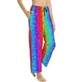 thumbnail image 2 of Rainbow Glitter Women'S Pajama Pants Drawstring Pj Bottoms Pants With Pockets Large, 2 of 6