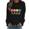 thumbnail image 2 of DPTALR T-Shirt à Manches Longues pour Femmes à Col Rond Imprimé Blouse Ample Chandails Sans Capuche, 2 of 4