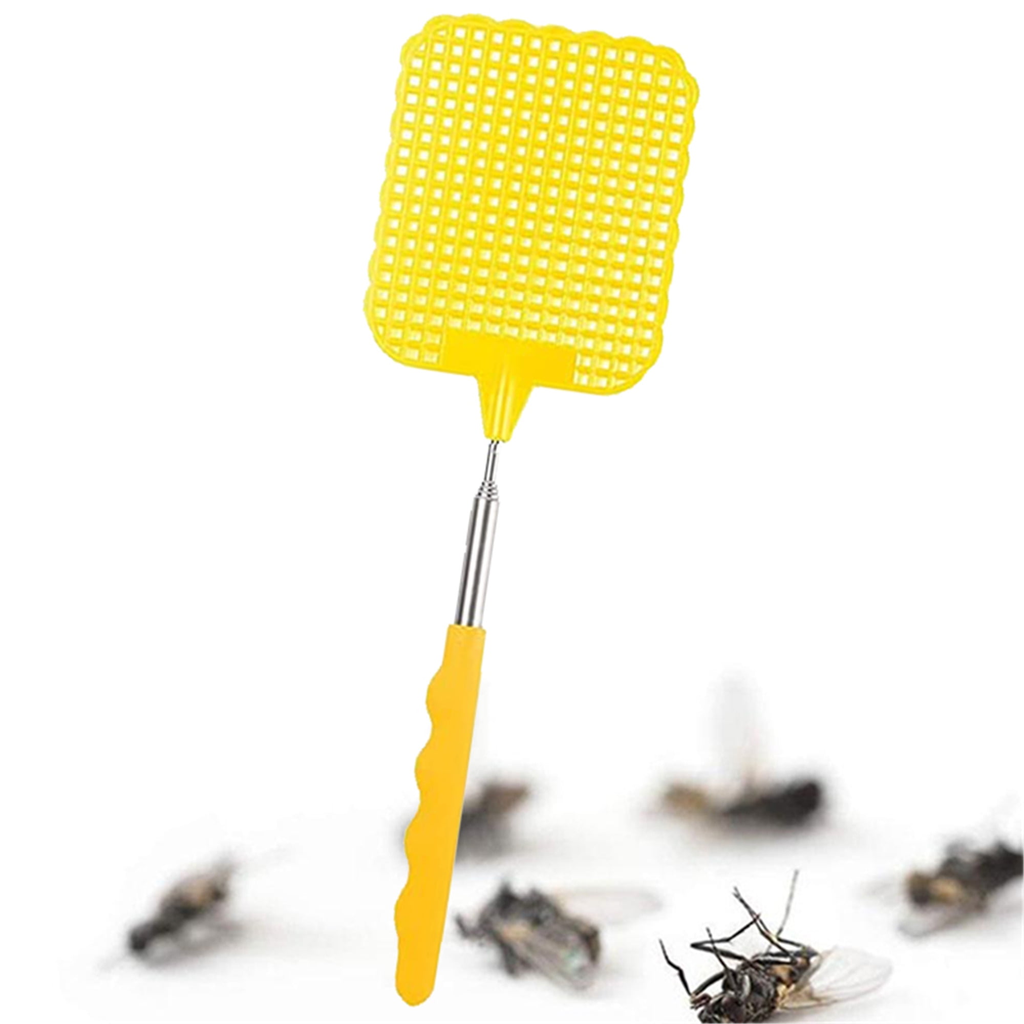 Elbourn 1Pack Plastic Fly Swatters Heavy Duty, Long Handle Fly Swat Shatter, Large Bug Swatter