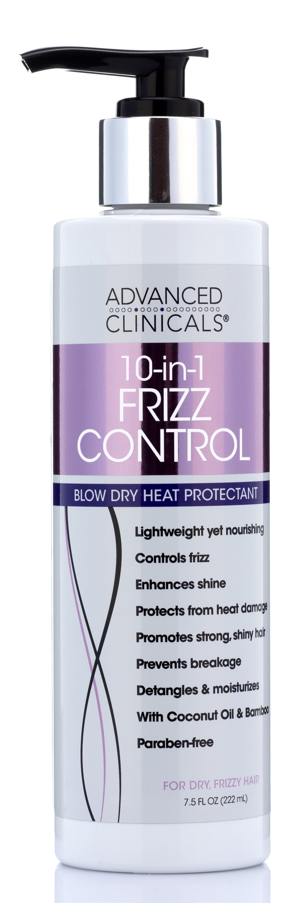 Advanced Clinicals 10 in 1 Frizz Control Hair Leave In Treatment. Cream to Detangle, and Shine Damaged Hair. 8 fl oz. Advanced Clinicals 10 in 1 Frizz Control Hair Leave In Treatment. Cream to Detangle, and Shine Damaged Hair. 8 fl oz.