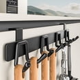 thumbnail image 4 of ABPETE 2 Pack Over The Cabinet Door Hook - for Doors up to 3/4''(2cm) Thickness, Back of Cabinet Door Rack Hanger Organizer for Coats, Hats, Bathroom Towels, Kitchen Utensils, 4 of 7