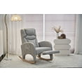 thumbnail image 2 of Rocking Chair Nursery, Nursery Rocking Chairs with Adjustable Footrest & Side Pocket, Comfy Rocking Chairs in Teddy Fabric, Reading Arm Glider Chair for Bedroom, Living Room, Office, Light Grey, 2 of 7