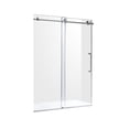 thumbnail image 6 of Madam Series 44-48"W x 76"H Sliding Frameless Shower Door in Brushed Nickel with Tsunami Guard Tempered Glass, 6 of 12