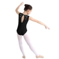 thumbnail image 3 of inhzoy Little Big Girls Sleeveless Floral Lace Ballet Dance Leotard Black 10-12, 3 of 7