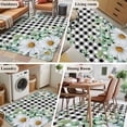 thumbnail image 5 of Area Rugs for Living Room Bedroom, Spring Floral 4'x6' Rug Washable Carpet Runner Indoor Outdoor, Daisy Eucalyptus Leaves Black White Plaid Non Slip Accent Floor Mats Rug for Kitchen, Office, 5 of 8
