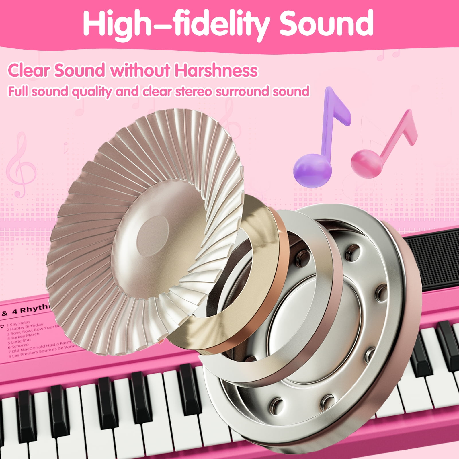 37 Keys Piano Toy for 1 2 Year Old Kids,Piano Keyboard for Toddler 1-3, with Microphone,Birthday Gifts for 3 4 5 Year Old Girls