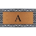 thumbnail image 2 of A1 HOME COLLECTIONS LLC A1HC Rubber and Coir Paisley Border Heavy Duty Non-Slip Durable Double Door Monogrammed Doormat 30"X60" M, 2 of 5