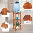 thumbnail image 4 of Natural Solid Wood Water Dispenser Floor Stand (32.8"Hight-11.2"Wide) Drink Dispenser Floor Stand with 2 Round Shelfs Included for 1-5 Gallon Water Bottles/Crocks/Jug(Bottles/Crocks/Jug not Included), 4 of 8