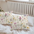 thumbnail image 5 of Wildflowers Outdoor Pillow Covers Pack of 2 Vintage Floral Linen Texture Waterproof Throw Pillow Covers Decorative Cushion Cases for Patio Garden Tent Balcony Couch 26x26 inch, 5 of 8