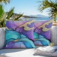 thumbnail image 4 of Abstract Art Outdoor Pillow Covers Pack of 2 Purple Gold Gradient Marble Texture Waterproof Throw Pillow Covers Decorative Cushion Cases for Patio Garden Tent Balcony Couch 20x20 inch, 4 of 8