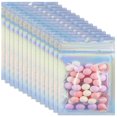 thumbnail image 1 of 100Pcs Foil Bags Resealable Bags Flat Foil Pouch Smell Proof Bags Food Storage Bags for Candy Snack Cookies Jewelry, 1 of 2