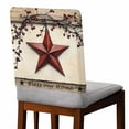 thumbnail image 2 of Farmhouse American Country Star Berries Vintage Wood Grain Chair Covers Set of 6 Chair Back Covers Stretch Removable Washable Chairs Slipcovers Chair Protector for Dining Room Kitchen Party Decor, 2 of 5