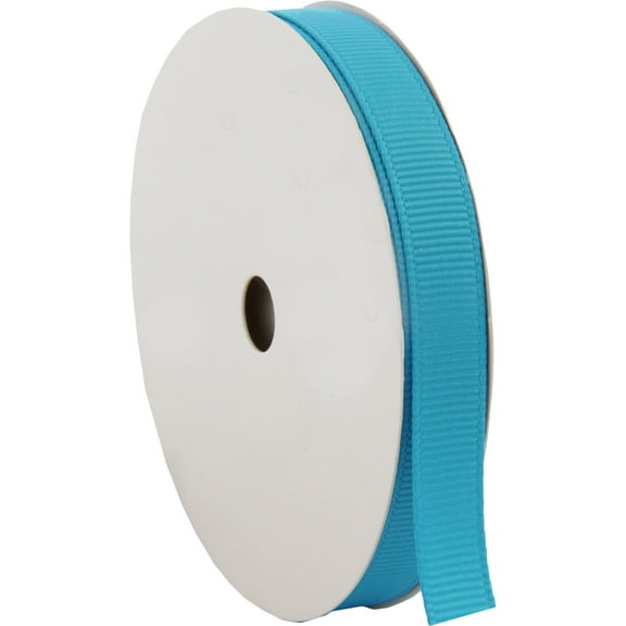 Threadart Grosgrain Ribbon Rolls - 10 yd rolls - 4 Widths 25 Colors - Solid Colors Ribbed Pattern - For Bows, Decorations, Hair Clips, and More - 3/8" (0.38") width - Aqua 340