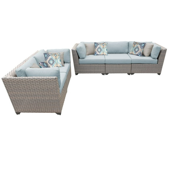 Delacora TKC-DPF-FLO05A Florence 5 Piece Wicker Outdoor Conversation Set
