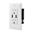 thumbnail image 4 of Greencycle 4.2A USB Receptacle Outlet with Dual USB Charging Ports and 2 Tamper-Resistant AC Sockets (15A/125V/1875W), Wall Plate Included, UL listed, 4-Pack, White, 4 of 6