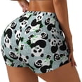thumbnail image 2 of Kdxio Panda And Eucalyptus Print Workout Shorts for Women Seamless Soft Smooth Gym Yoga Scrunch Active Shorts, 2 of 5