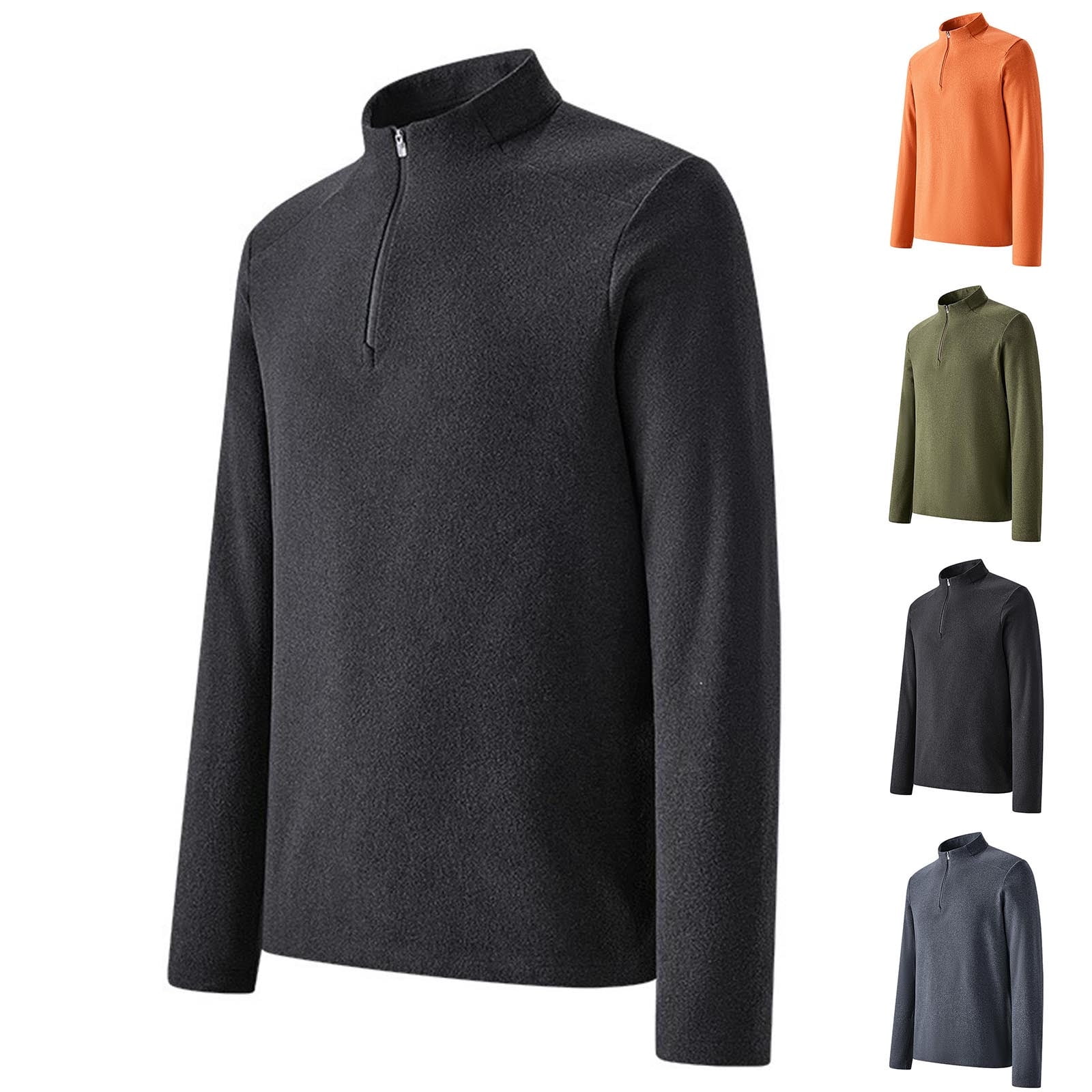 Ceisia Men Half Zip Mock Neck Thermal Fleece Lined Long Sleeve Base Layer Shirt Soft Warm Inner Pullover For Autumn And Winter Black M Gift