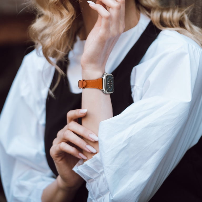Slim Leather Band Compatible with Apple Watch Band 40mm 38mm  display picture 1