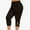 01 Brown, variant on Weiqiqre Women's Pull-On Work Pants No Zipper Mesh Panel Capri Leggings Workout Yoga Running Crop Pants