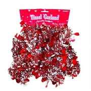 Loopy Tinsel Hearts Garland, 15 Feet