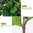 thumbnail image 6 of 6FT Fiddle Leaf Fig Tree Artificial Plant - Realistic 3D Silk Faux Tree, UV Resistant Leaves, Bendable  for Home Office Decor, Indoor House Plant for Living Room, Bedroom, Corner, 6 of 7