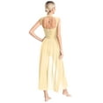 thumbnail image 4 of DPOIS Womens Mock Neck Open Back Lyrical Dance Dress Champagne L, 4 of 7