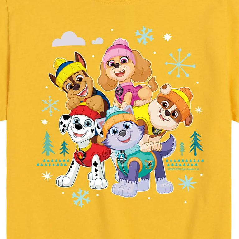 Paw Patrol - Paw Patrol Group With Icons - Toddler And Youth Short Sleeve  Graphic T-Shirt
