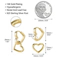 thumbnail image 5 of Lancharmed Gold Plated Stud Earrings for Womens,Love Heart Earring Galentines Gifts, 5 of 7