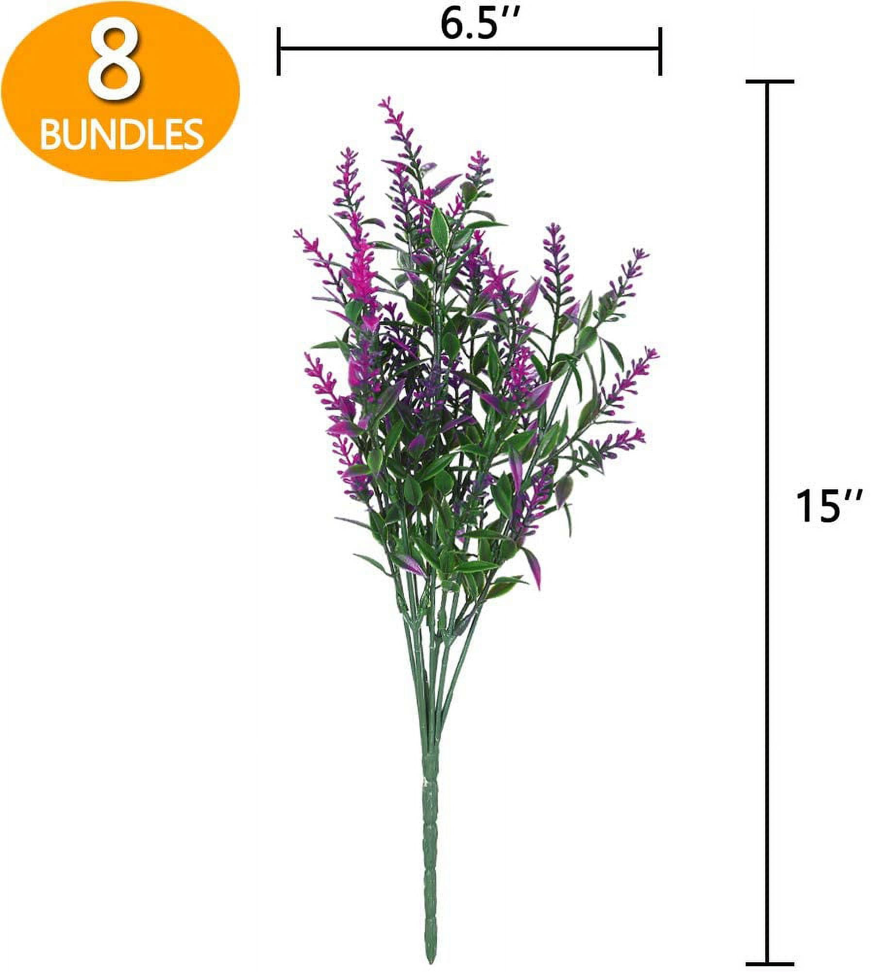 MAMOWEAR Artificial Lavender Flowers Outdoor Flowers UV Resistant Plastic Artificial Plants Fake Shrubs Flowers Greenery Bushes for Outdoor Garden Home Porch Box Decor(16PCS Orchid)
