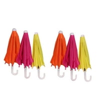 WHAMVOX 6Pcs Umbrellas for Dolls Assorted Color Portable Lightweight 23x9In