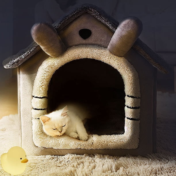 Gatos lindos Perros Casa Relleno Esponjoso Perros Habitación PP Algodón Medio cerrado Suministros para mascotas