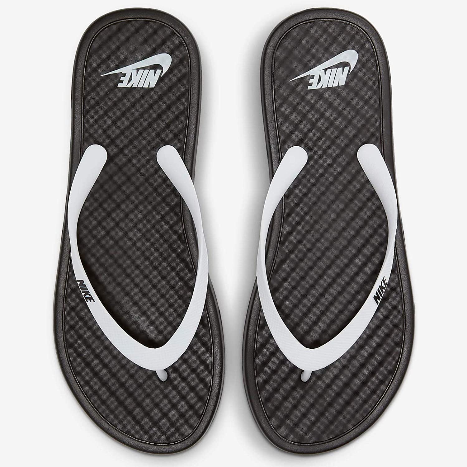 Nike Men's On Deck Flip-Flops White Black CU3958 005 Sz 13 -