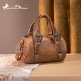 thumbnail image 3 of Montana West Mini Barrel Crossbody Bag Western Tooled Design with Buckle, Light Brown, 3 of 6