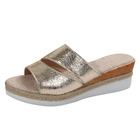 

Jungdeepe Ladies Casual Slope High Heel Sandals Fashion Sandals Funky Monkey Womens Summer Shoes Sandals Teenager Things Sandals for Beach Cork Sandals for Women Suede