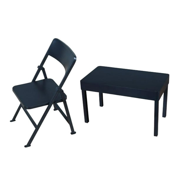 Mesa Muebles Modelos Multiusos Decoración Accesorios Escritorio Taburete para Casa de Muñecas Hada Negro