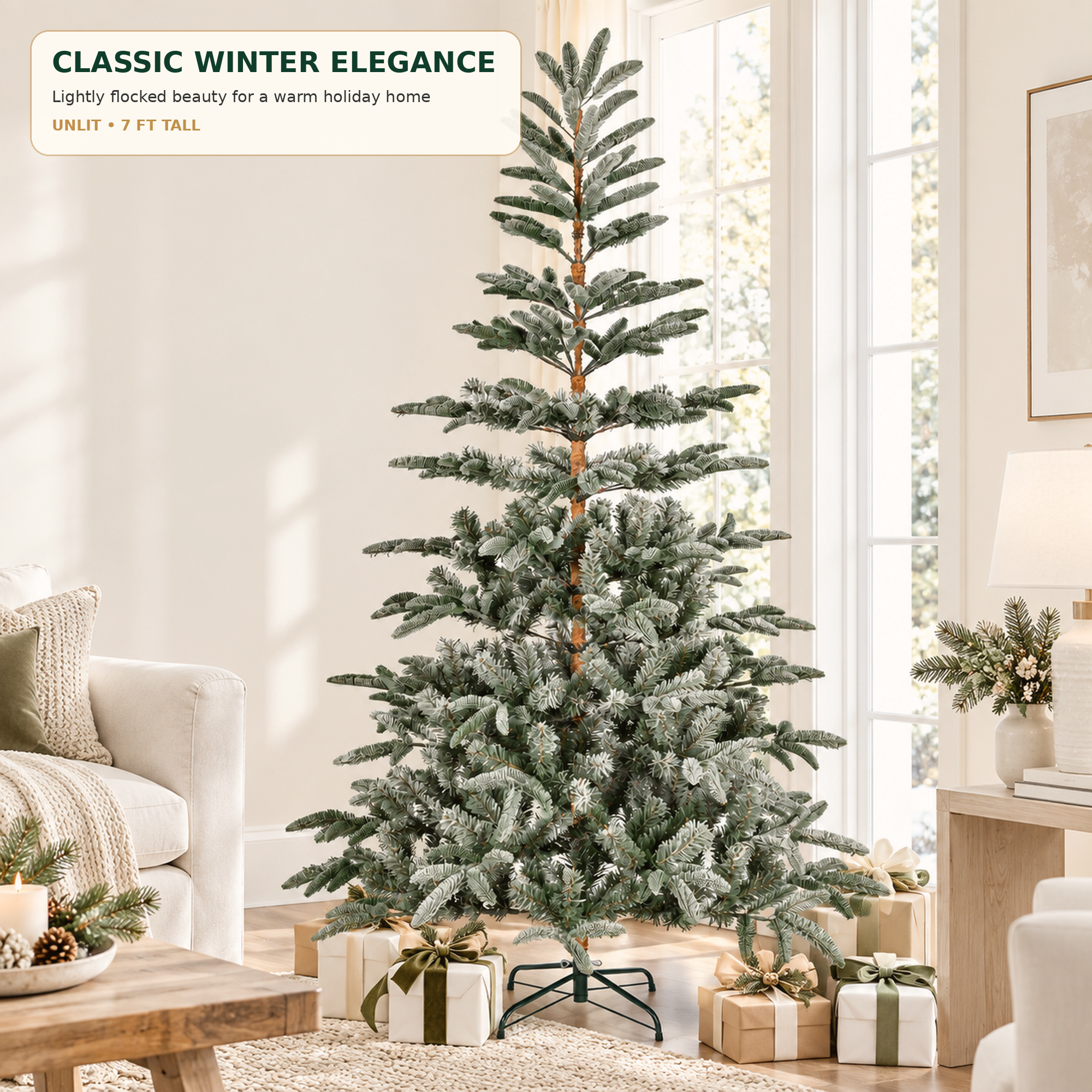 Fenbeli 7-Foot Unlit Aspen Fir Artificial Christmas Tree photo 3