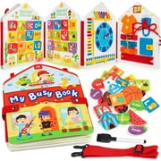 Coogam Toddler Felt Montessori Busy Book, Activity Busy Sensory Boards Fine Motor Skill Quiet Book Car Travel Busy Binder Autism Toys Preschool Learning Educational Toy for 3 4 5 Year Old