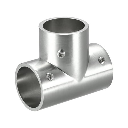 

Uxcell 3-Way Zinc Alloy Tee Rail Fitting Brushed for 25mm/1 OD 2 Pack