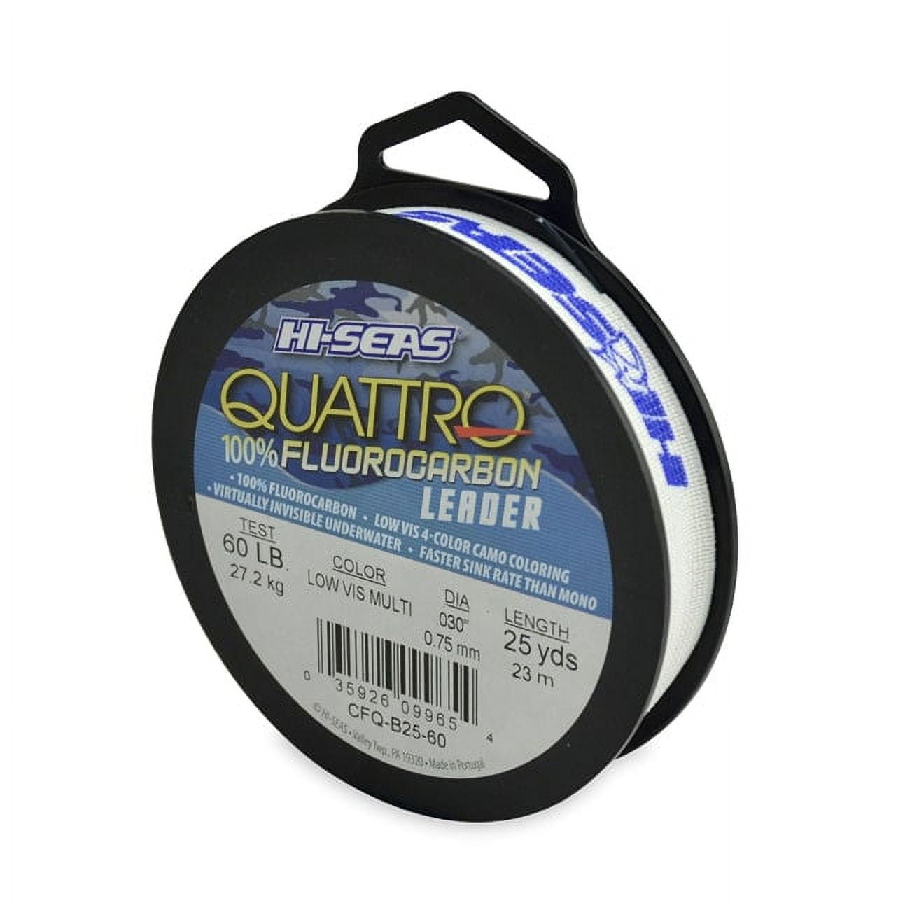 HI SEAS Hi-Seas Quattro Fluoro 25yds - 4-Color Camo 80# Fluorocarbon Leader