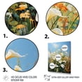 thumbnail image 3 of Designart "White Green Lilies landscape Pointillism Dot I" Floral Floater Framed Canvas Print, 3 of 7