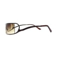 thumbnail image 3 of Unique Euro 90s Off Set Rimless Narrow Rectangle Sunglasses All Brown, 3 of 4