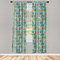 thumbnail image 3 of Ambesonne Retro Curtains, Hipster Photo Cameras, Pair of 28"x84", Multicolor, 3 of 5