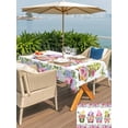thumbnail image 5 of Outdoor Tablecloths with Umbrella Hole & Zipper, Spring Gnomes Rectangle Tablecloth 60x120 Inch, Botanical Rose Flower Leaves Butterfly Waterproof Table Cloth, Patio/Pool/Picnic Table Covers, 5 of 8