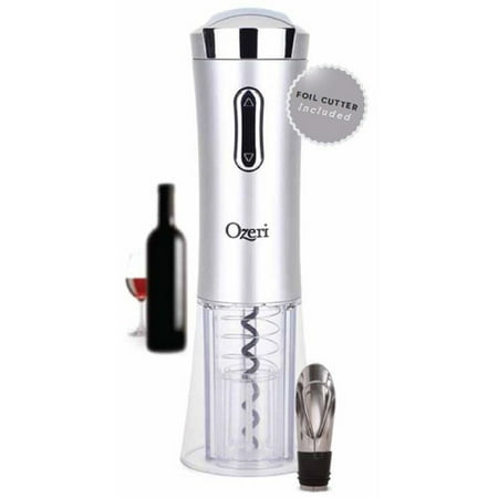 Ozeri Nouveaux II Electric Wine Opener with Foil Cutter, Wine Pourer and