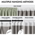 thumbnail image 5 of Sage Green 100% Blackout Linen Curtains 84 Inch 2 Panels Set Double Sided No Coating Pleated Back Tab Black Out Long Thermal Insulated Pinch Pleat Bedroom Living Room Darkening Window Drapes, 5 of 7
