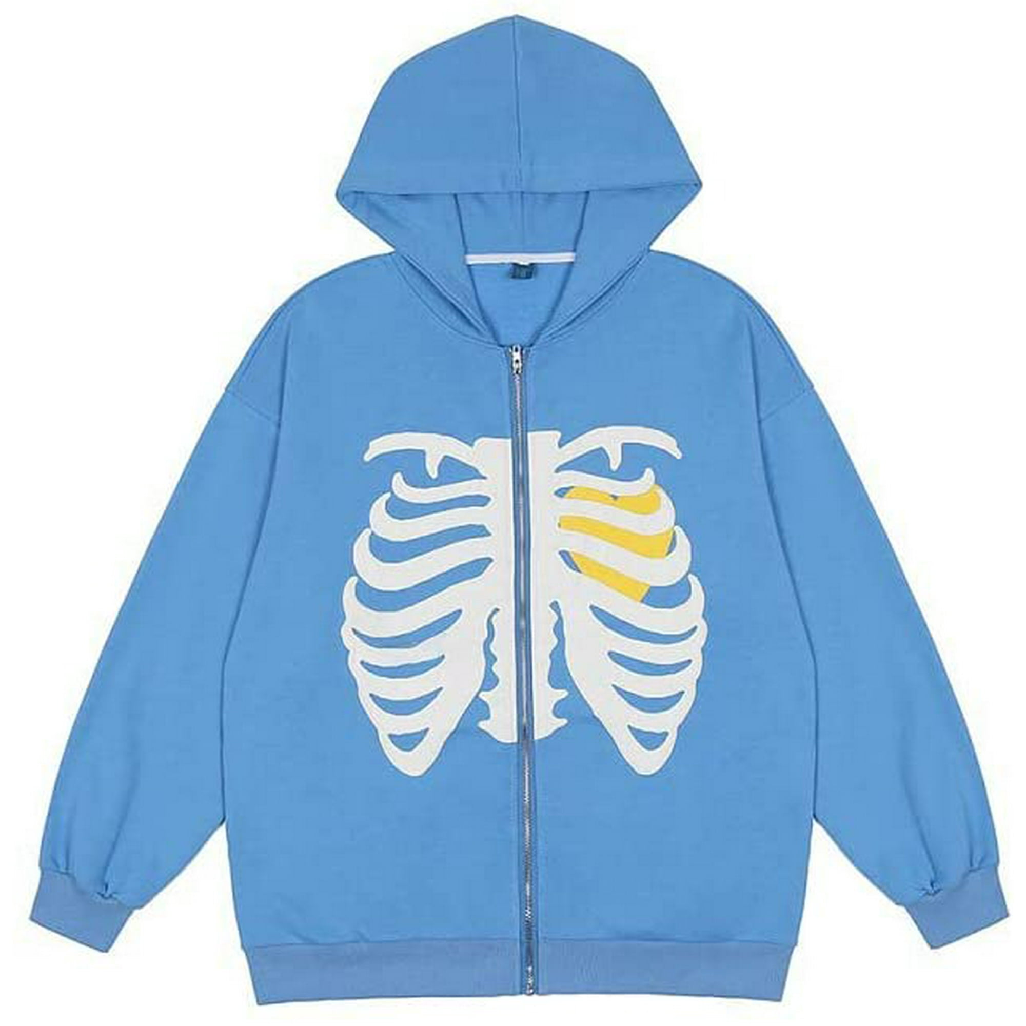Skeleton Zip Hoodie for Women Men Jacket Black Autumn Spring Sweatshirt | Walmart Canada