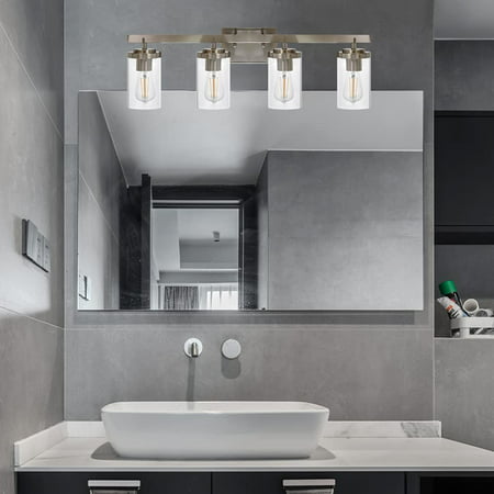 Modern Vanity Lights Wall Sconce 4, Contemporary Bathroom Lighting Fixtures Brushed Nickel